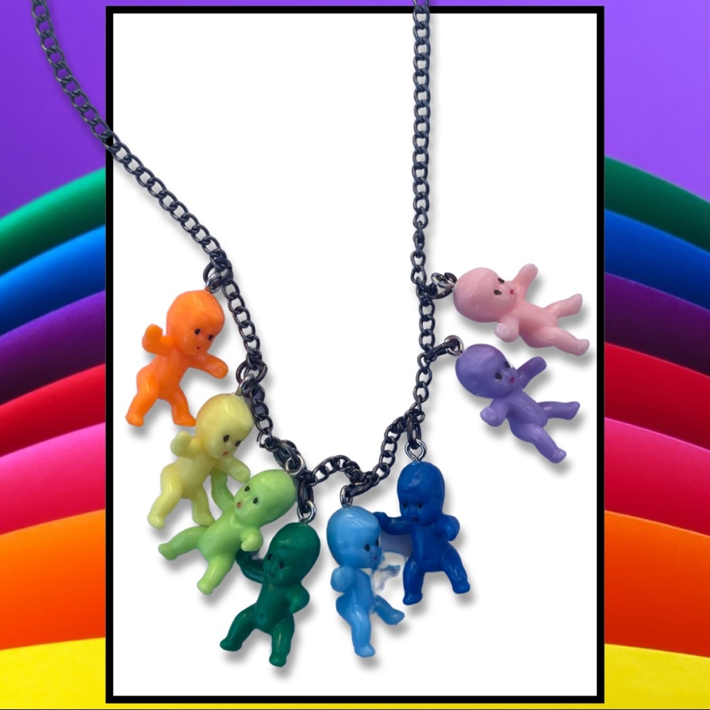 Rainbow Baby Long Necklace (28โ) - Picture 3 of 6